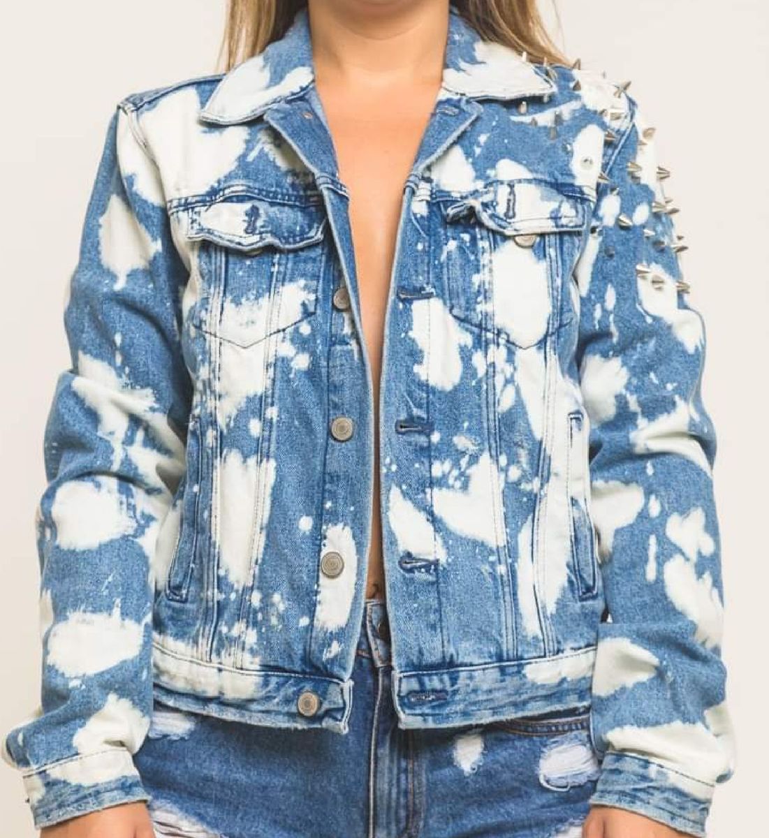 jaqueta jeans com estampa