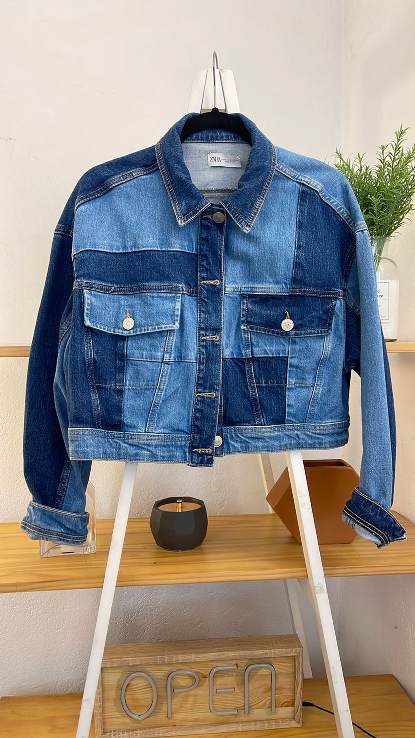 jaqueta jeans estilosa da zara m - jaquetas zara