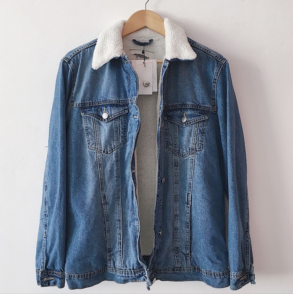 jaqueta jeans com pelucia