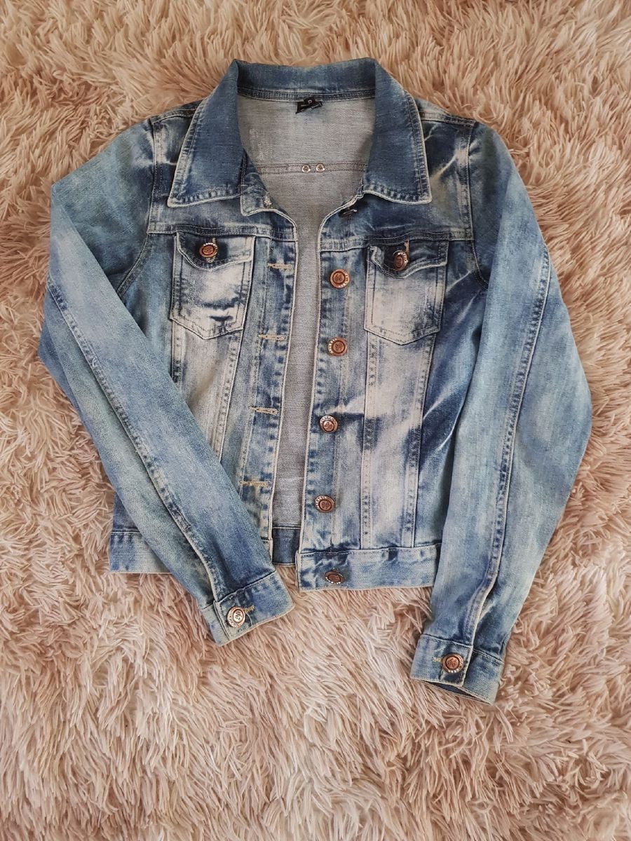 jaqueta jeans lavagem clara