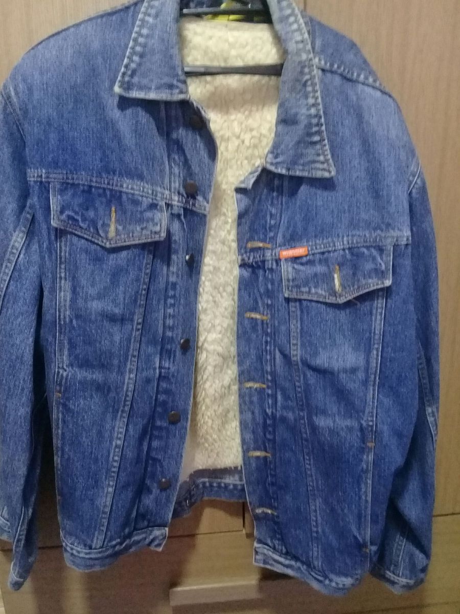 jaqueta jeans forrada wrangler