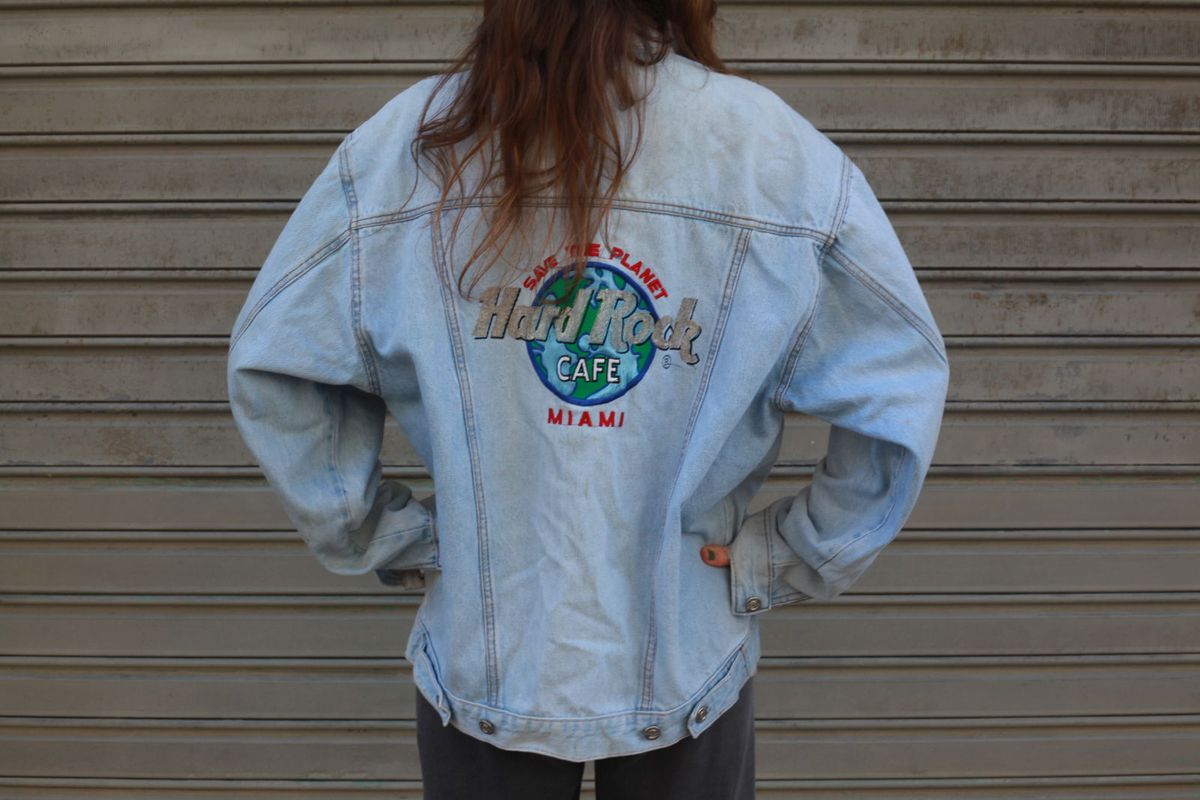 jaqueta jeans masculina hard rock cafe