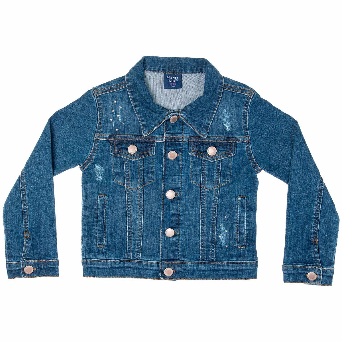 Jaqueta Jeans Infantil Feminina Mania Kids Azul | Roupa Infantil para ...