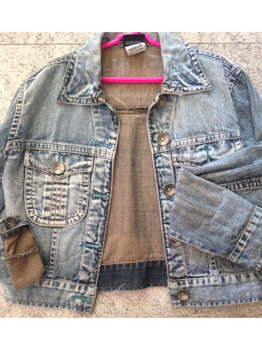 jaqueta jeans lado avesso