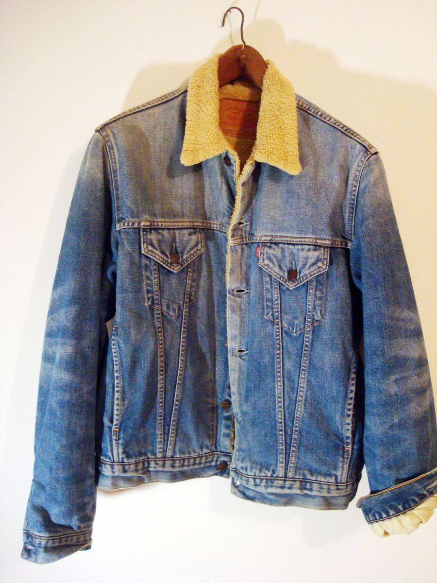 jaqueta jeans masculina com lã de carneiro