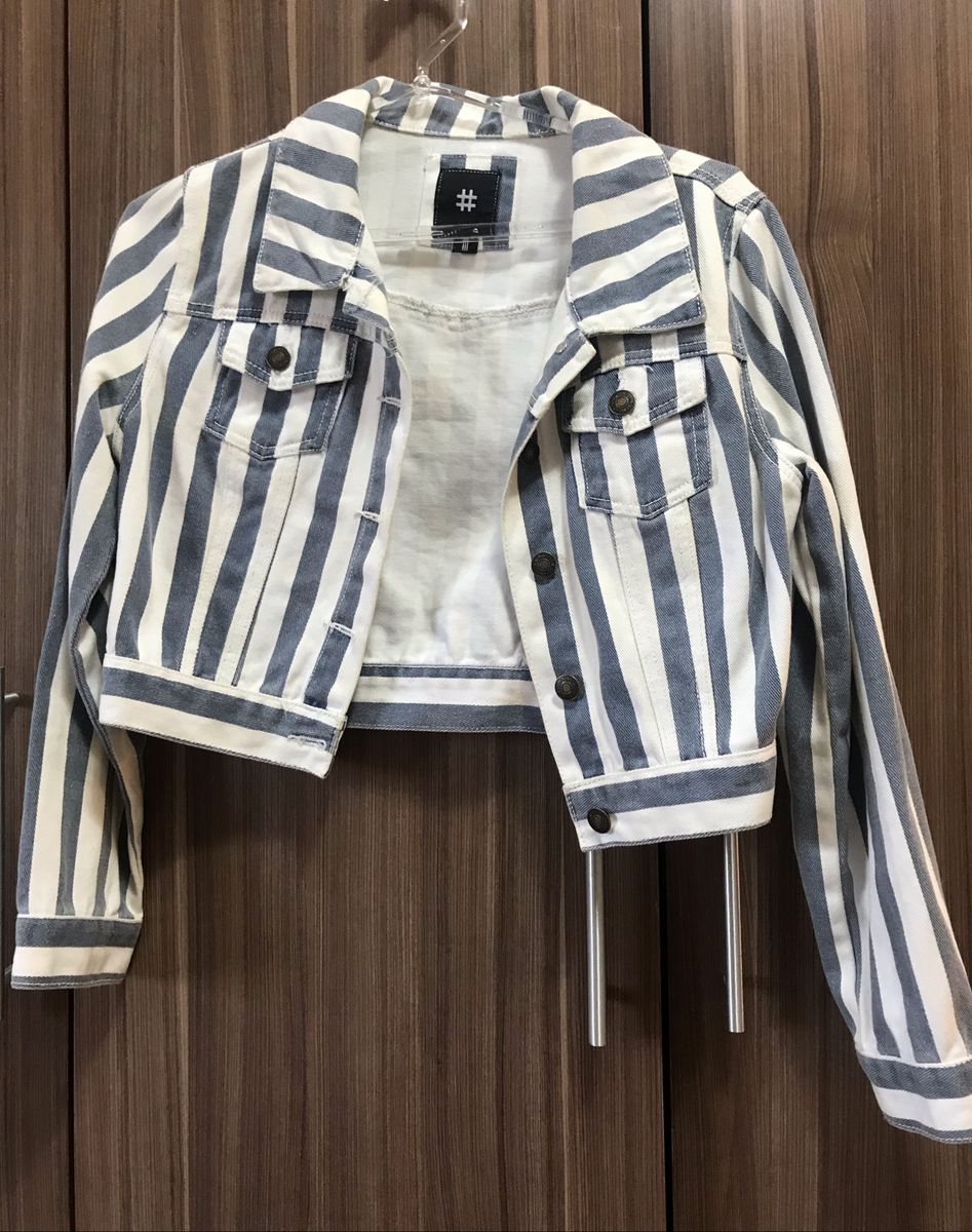 jaqueta listrada feminina