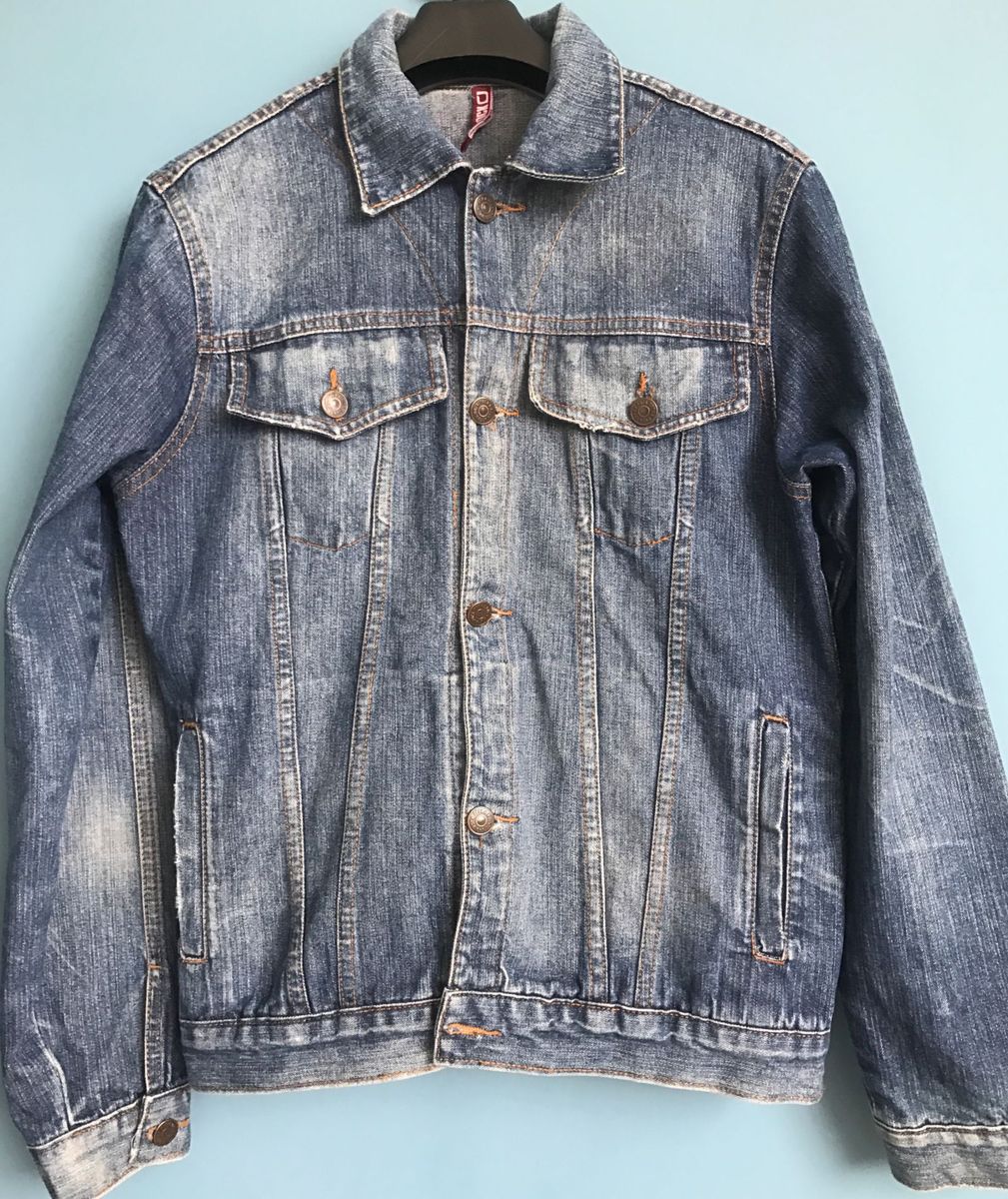 jaqueta jeans masculina rock