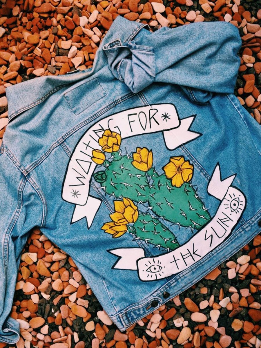 jaqueta pintada a mao