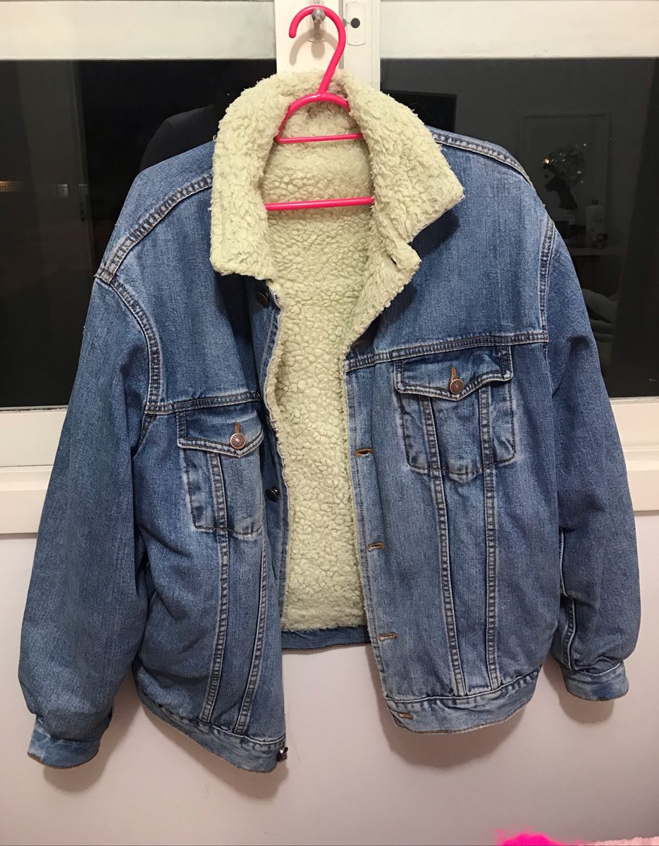 jaqueta jeans com pelego
