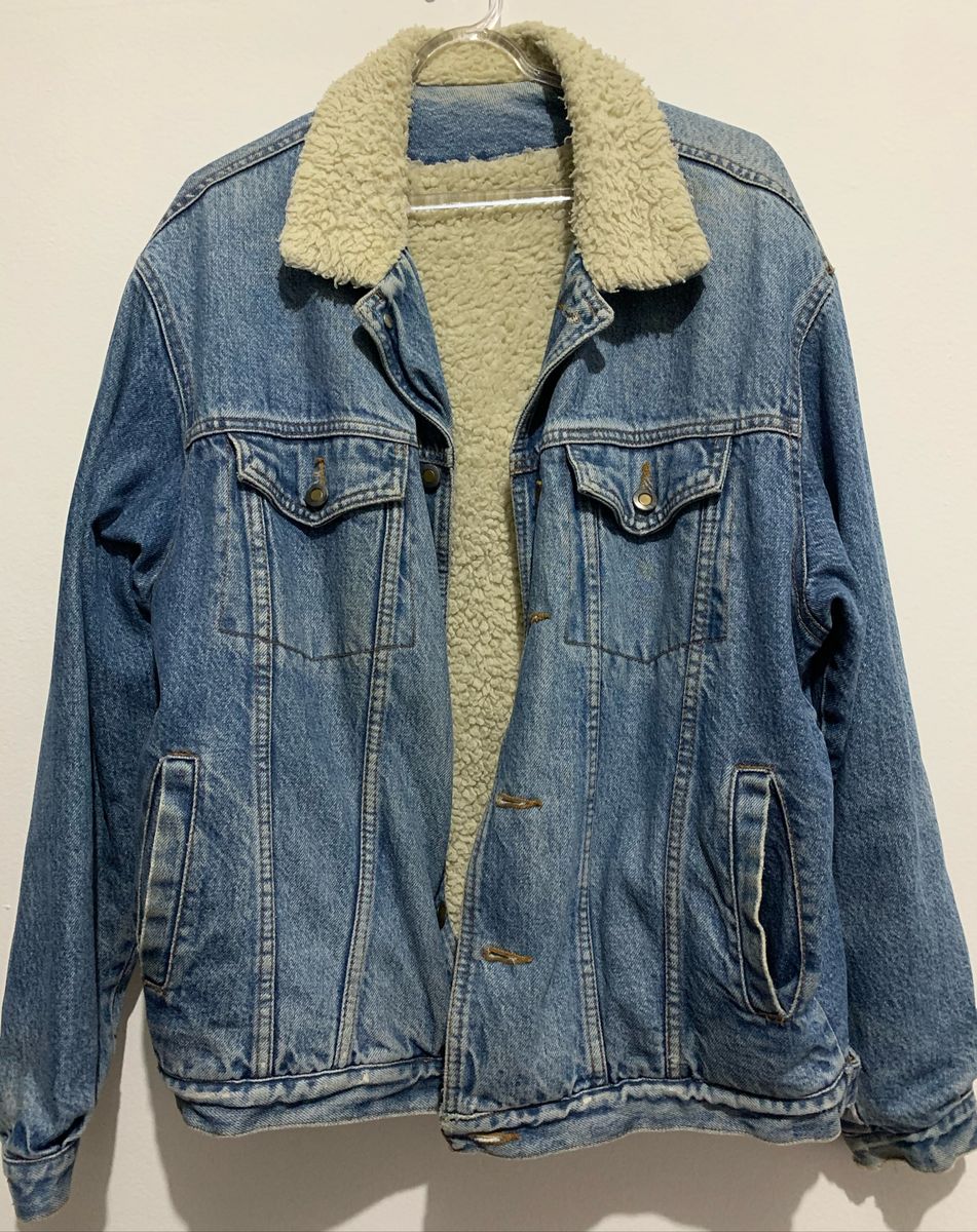 jaqueta jeans com pelucia