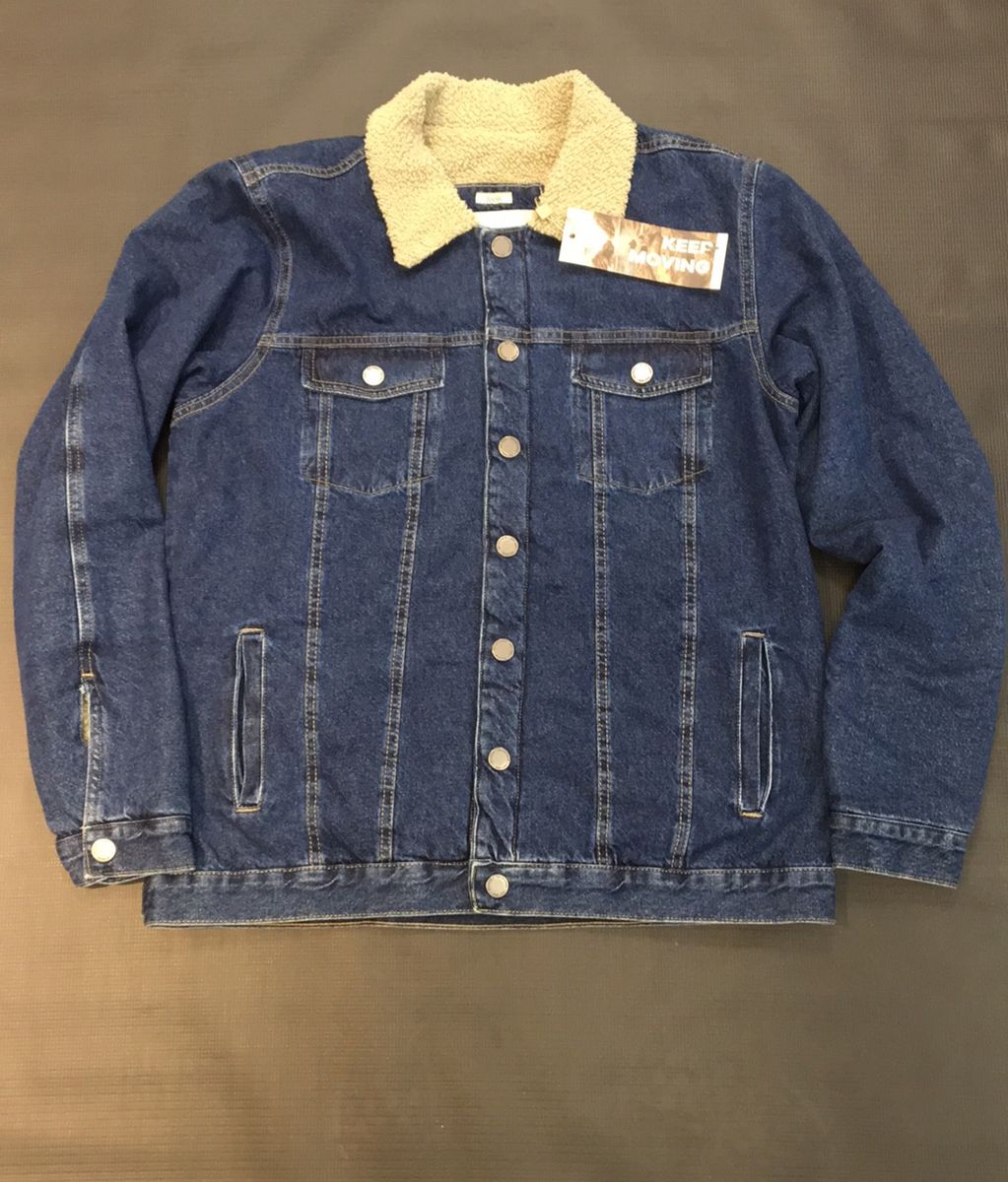 jaqueta jeans peluciada