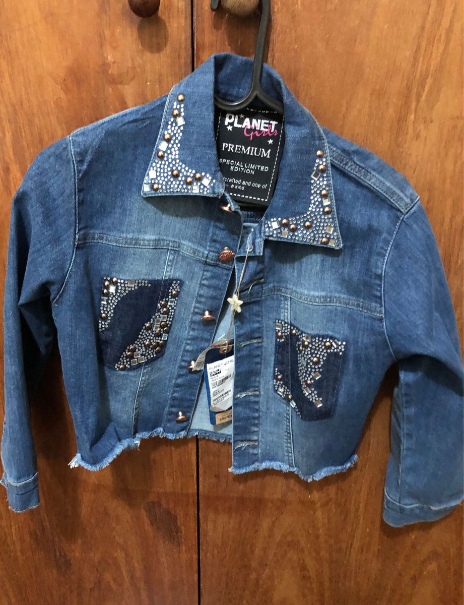 camisa jeans feminina planet girl