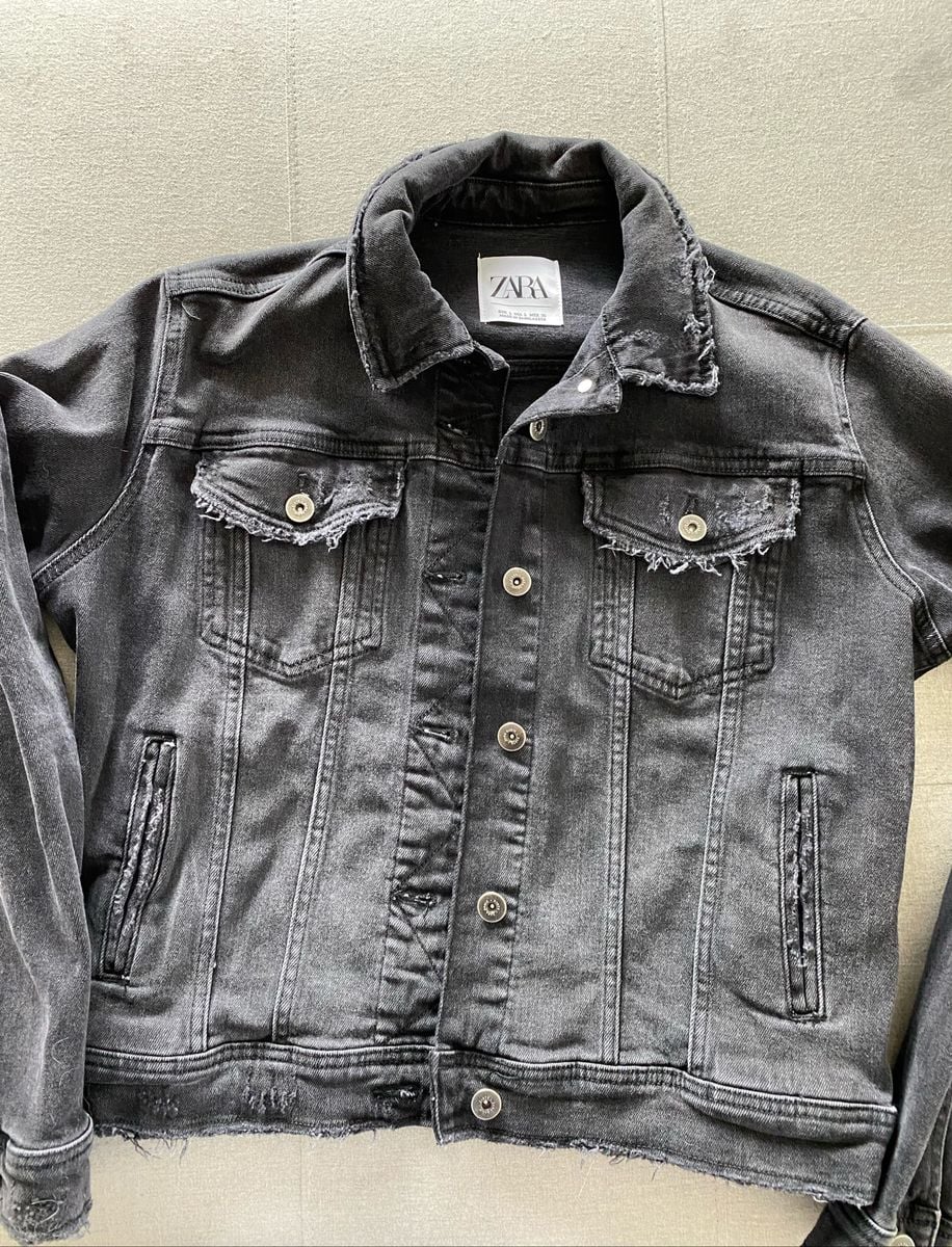 jaqueta jeans preta zara