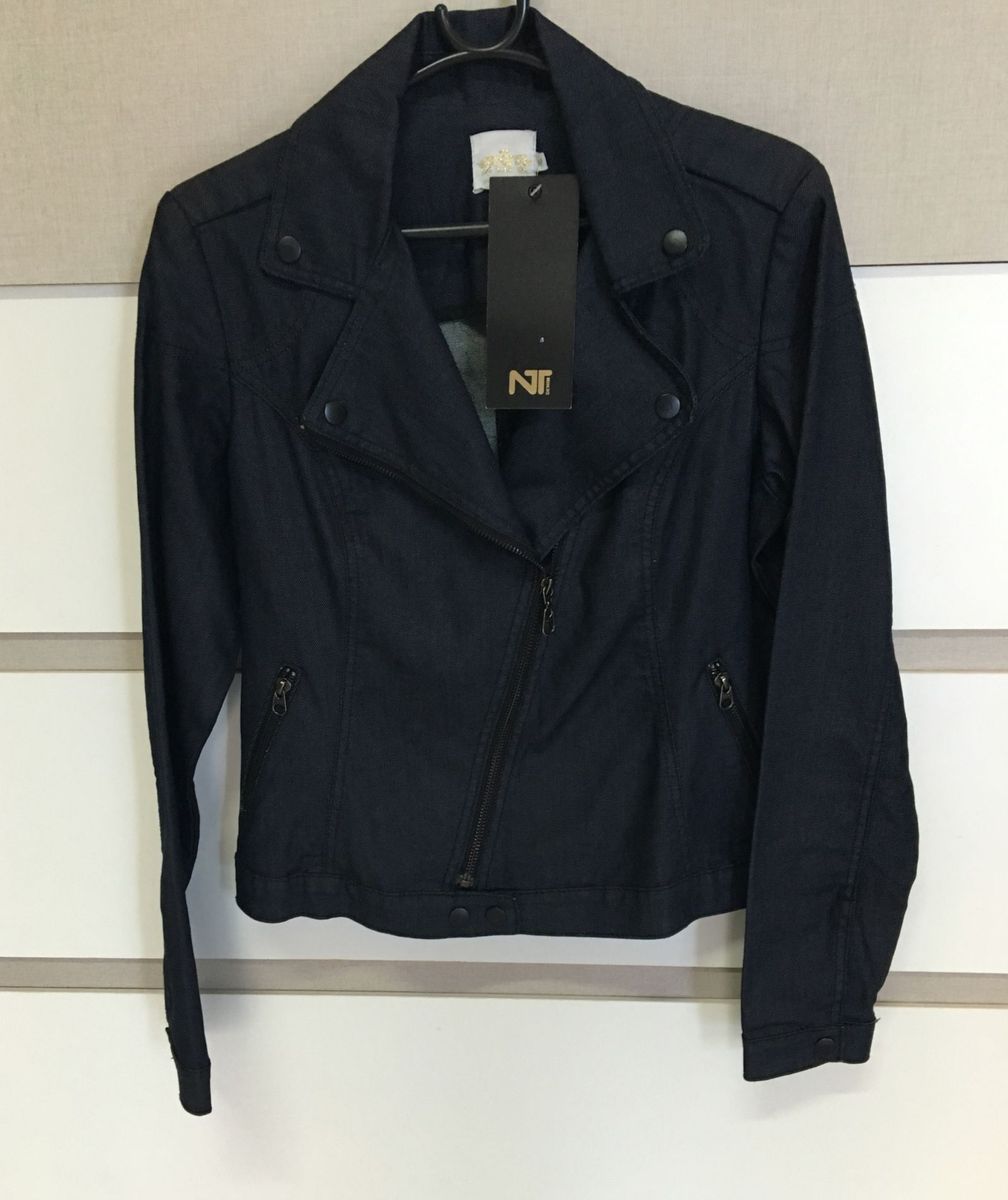 jaqueta jeans resinada