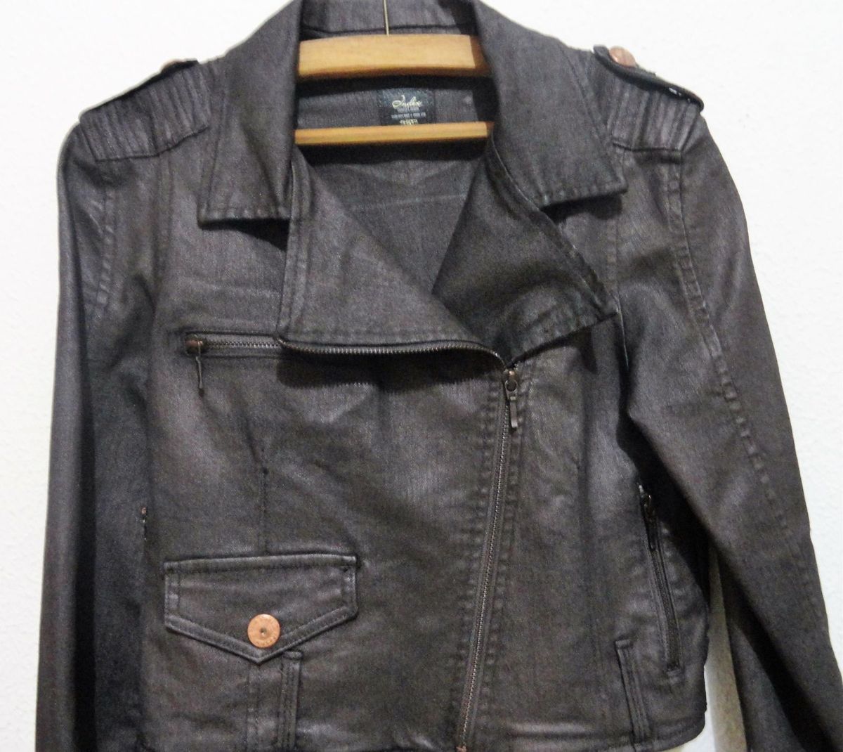 jaqueta jeans resinada