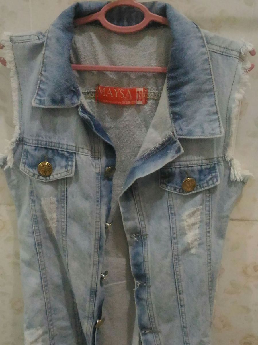 jaqueta jeans rock - casaquinhos sem marca