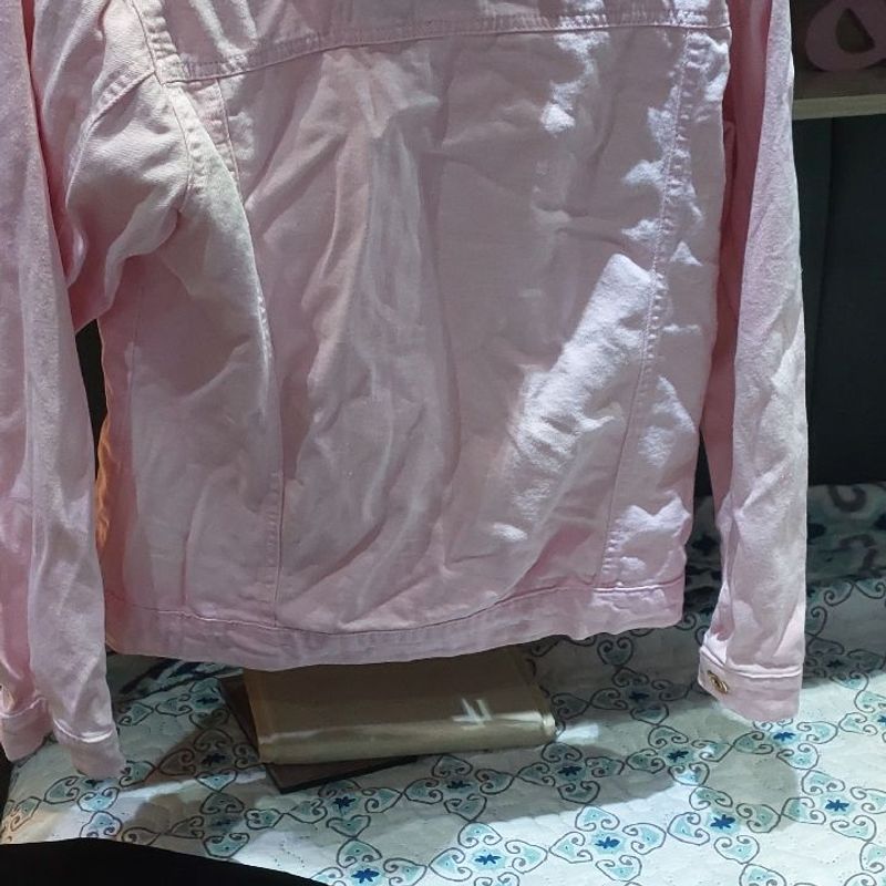 Jaqueta Jeans Rosa Claro Usado 107817752 enjoei