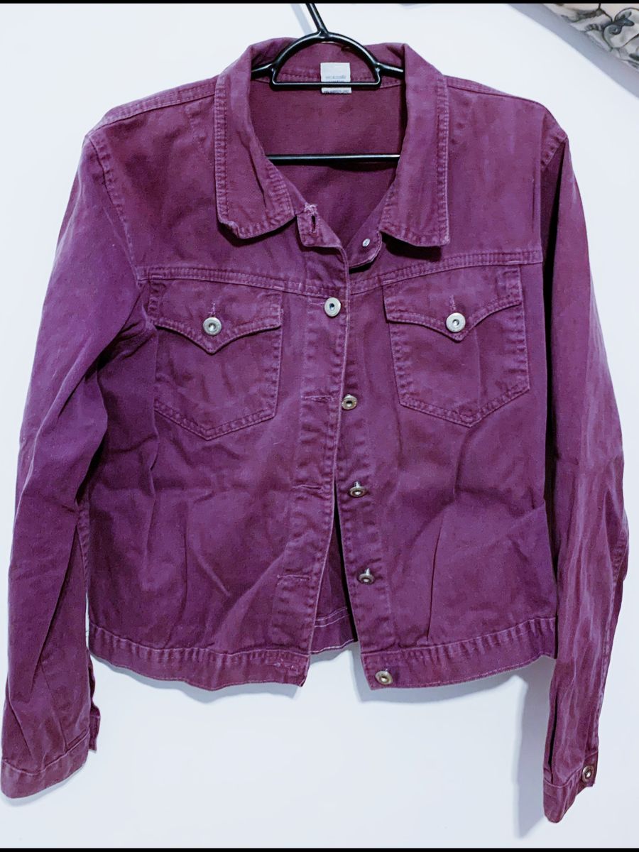 jaqueta jeans roxa