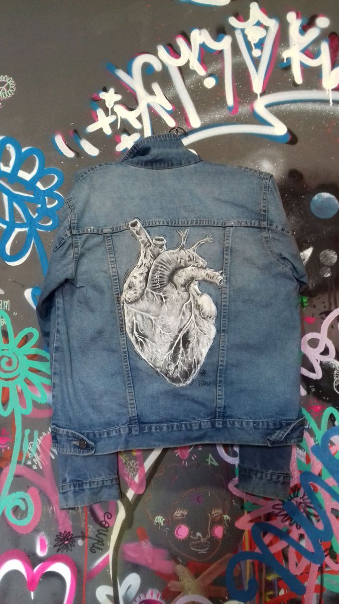 jaqueta jeans pintada