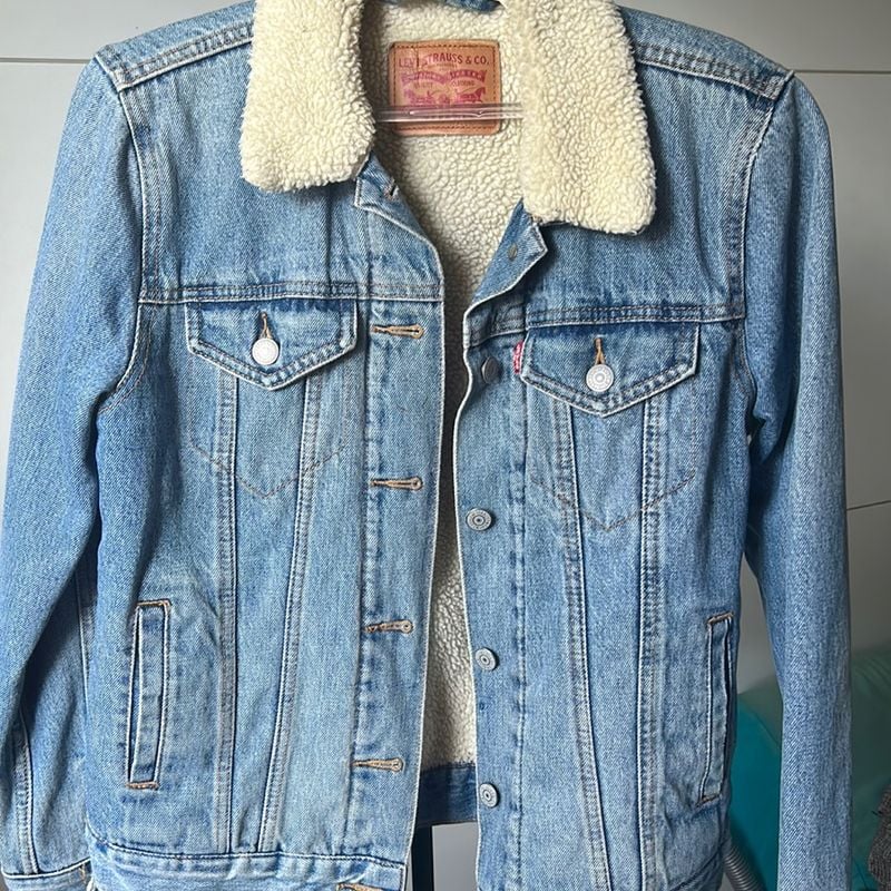 Jaqueta Jeans Sherpa Levis Feminina P Casaco Feminino Levi's Usado  89878114 enjoei