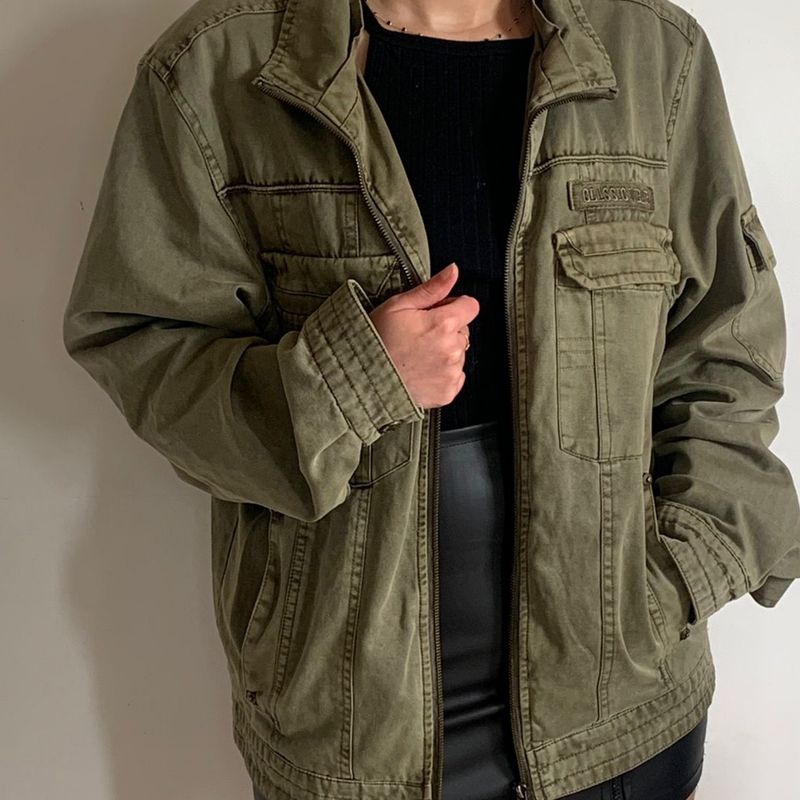 Jaqueta Jeans Estilo Militar Feminina Jaqueta Jeans Verde E Estilo