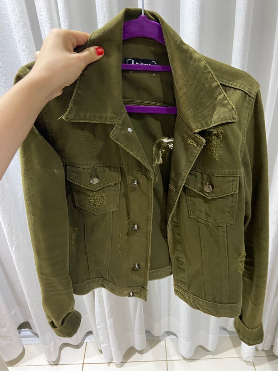 Casaco jeans hot sale verde militar