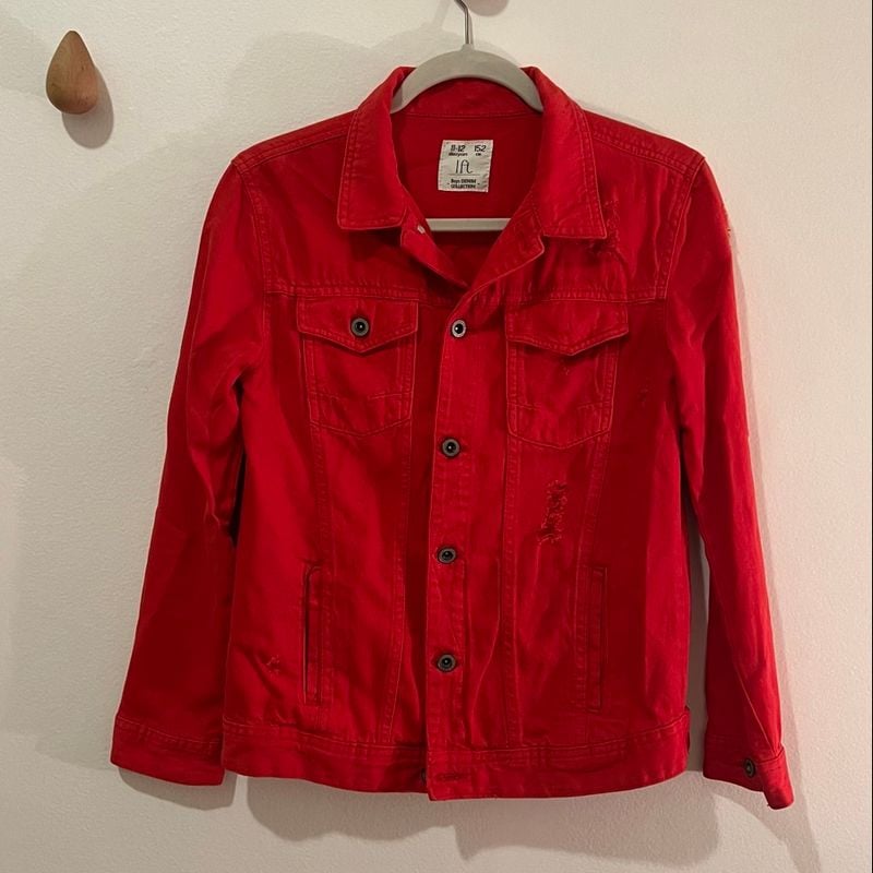 Jaqueta Jeans Vermelha Lefties Usado 108933114 enjoei