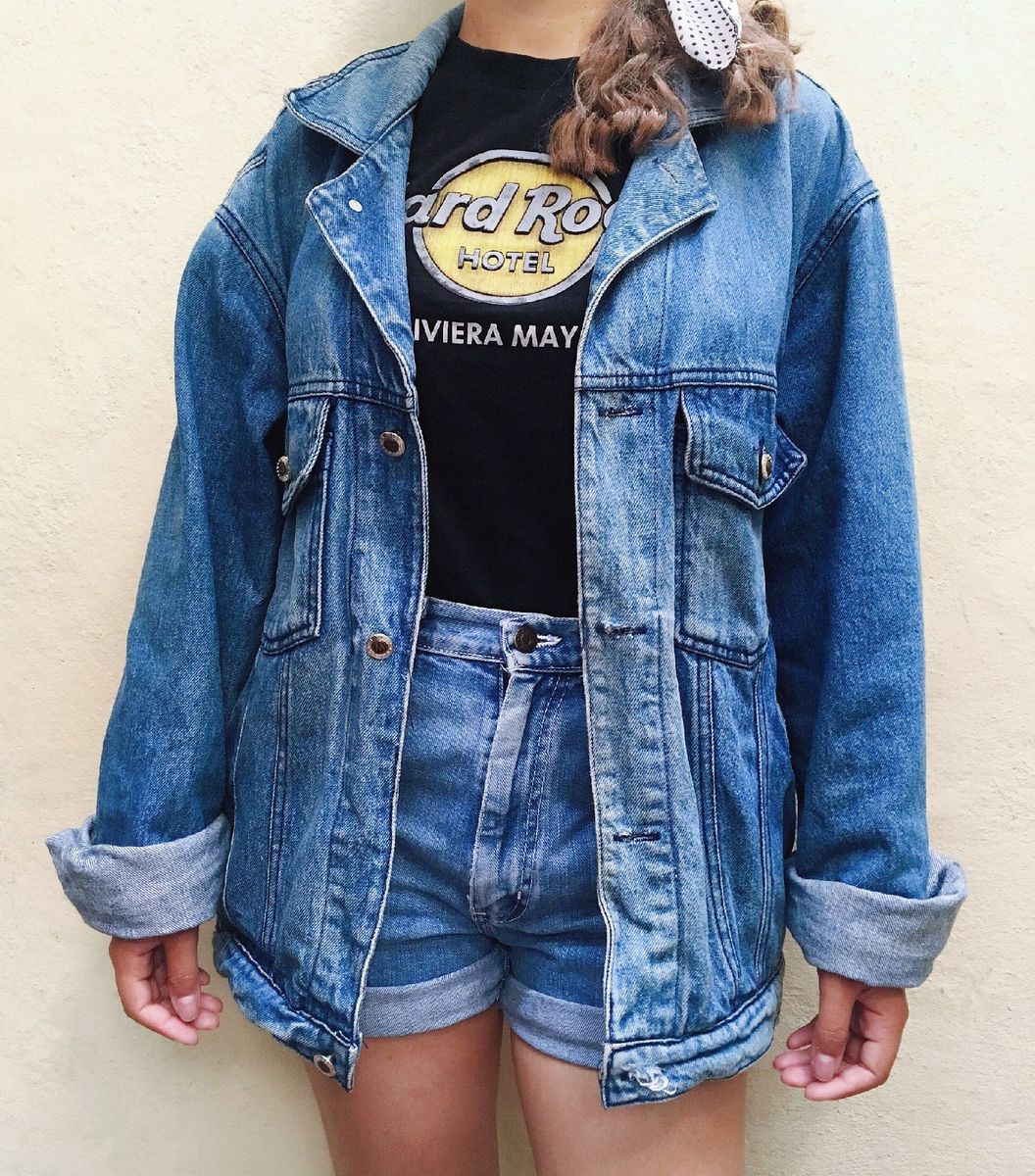 Jaqueta Jeans Vintage Anos 90 | Casaco Feminino Vintage Usado 35155344 ...