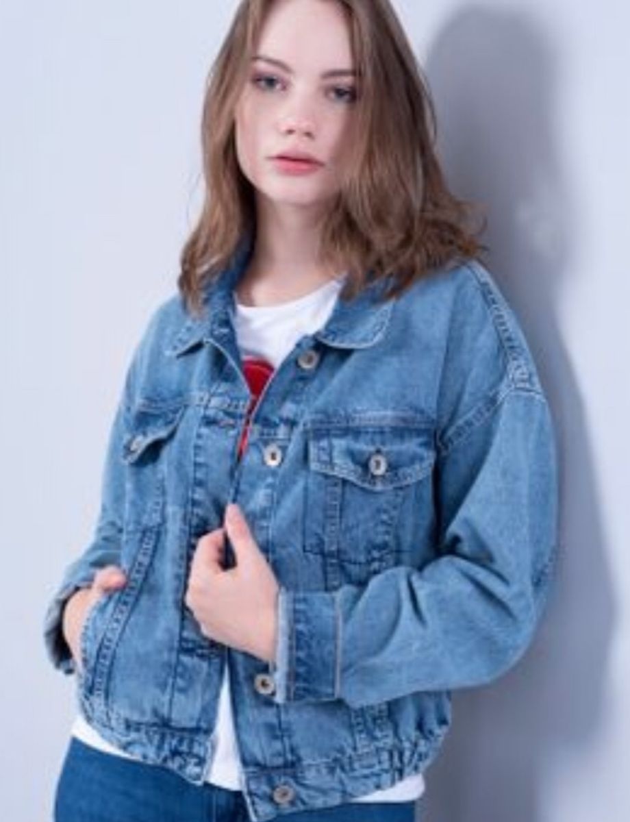 jaqueta jeans bomber