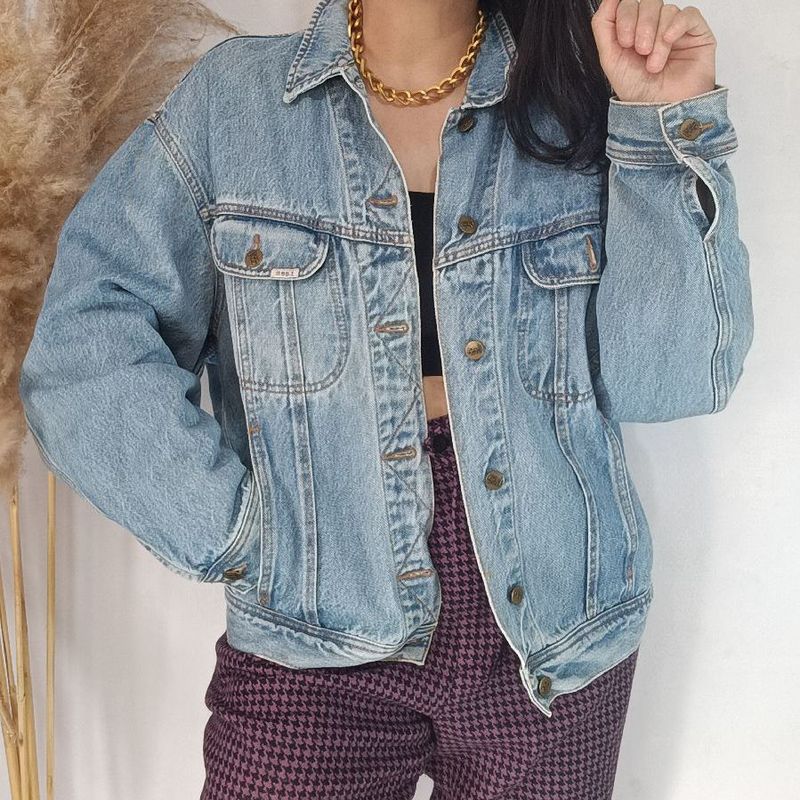 Jaqueta Jeans Vintage Cgc Lee Original Casaco Feminino Lee Usado 93396503  enjoei