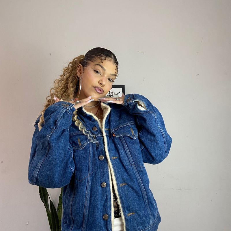 Levis Jaqueta Jeans De Pelinho Feminina Levis Trucker Jacket
