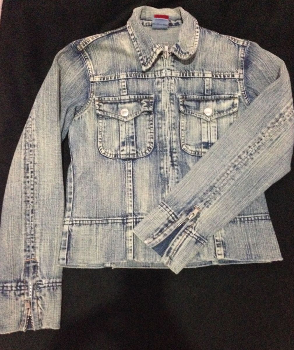 jaqueta jeans lado avesso