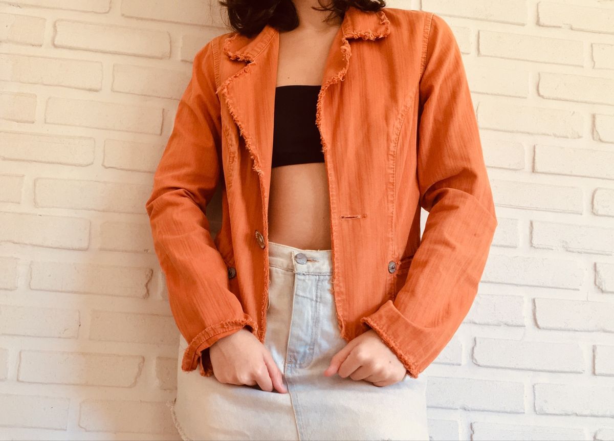jaqueta laranja feminina