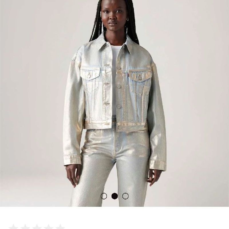Jaqueta Levi'S® Shrunken 90'S Metalizada Na Tag, Nunca Usada