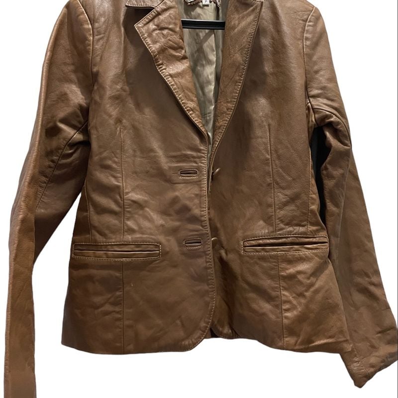 Jaqueta Marrom Couro Legítimo P Casaco Feminino Couros Do Sul