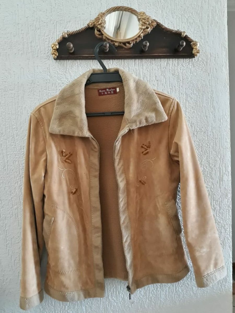 jaqueta camurça com pelo