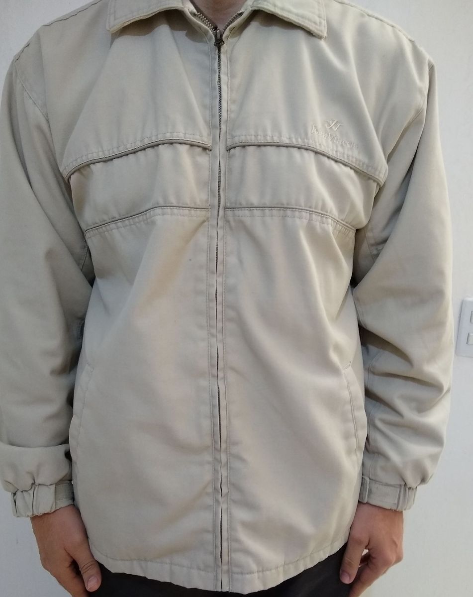 jaqueta jeans masculina bege