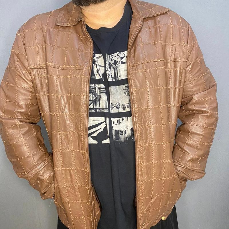 Jaqueta Masculina Couro Legítimo Estação Do Couro Usado 89897578