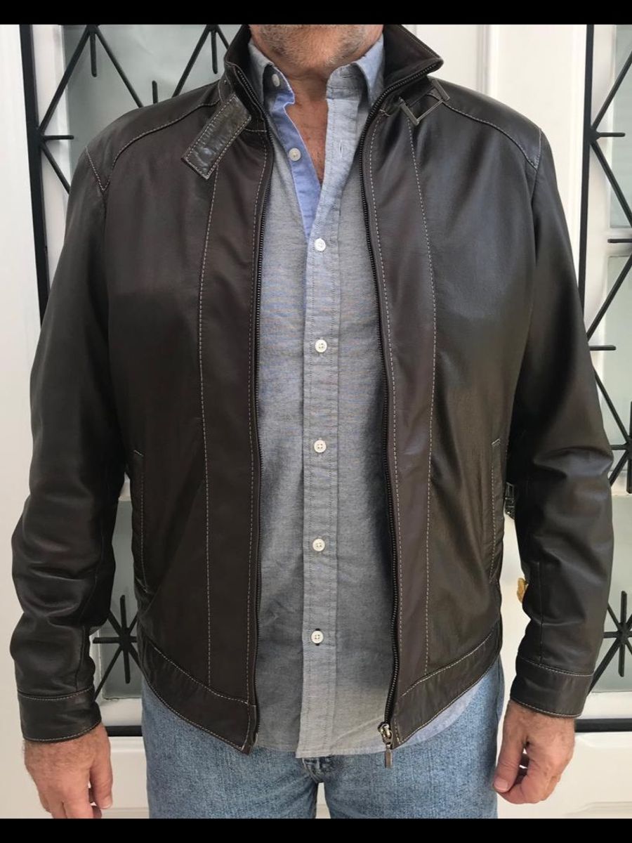 jaqueta masculina em couro