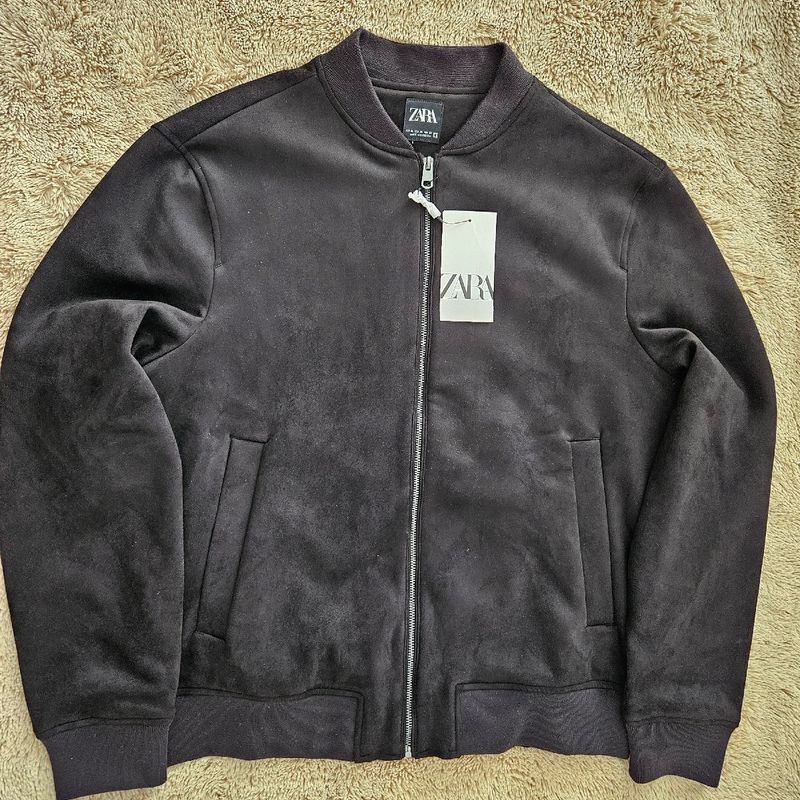 Jaqueta Masculina Zara em Suede - Nova Tam.Gg | Zara Nunca Usado
