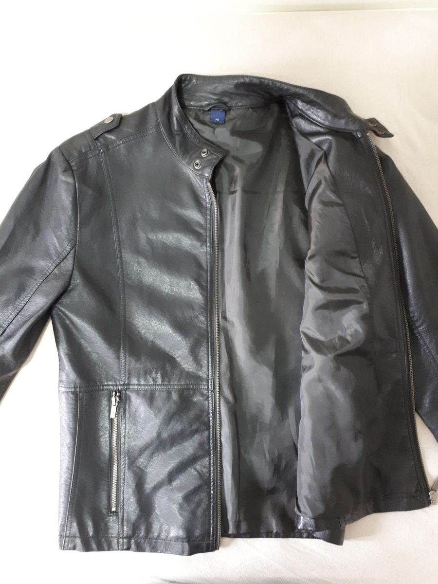 jaqueta de couro masculina hering