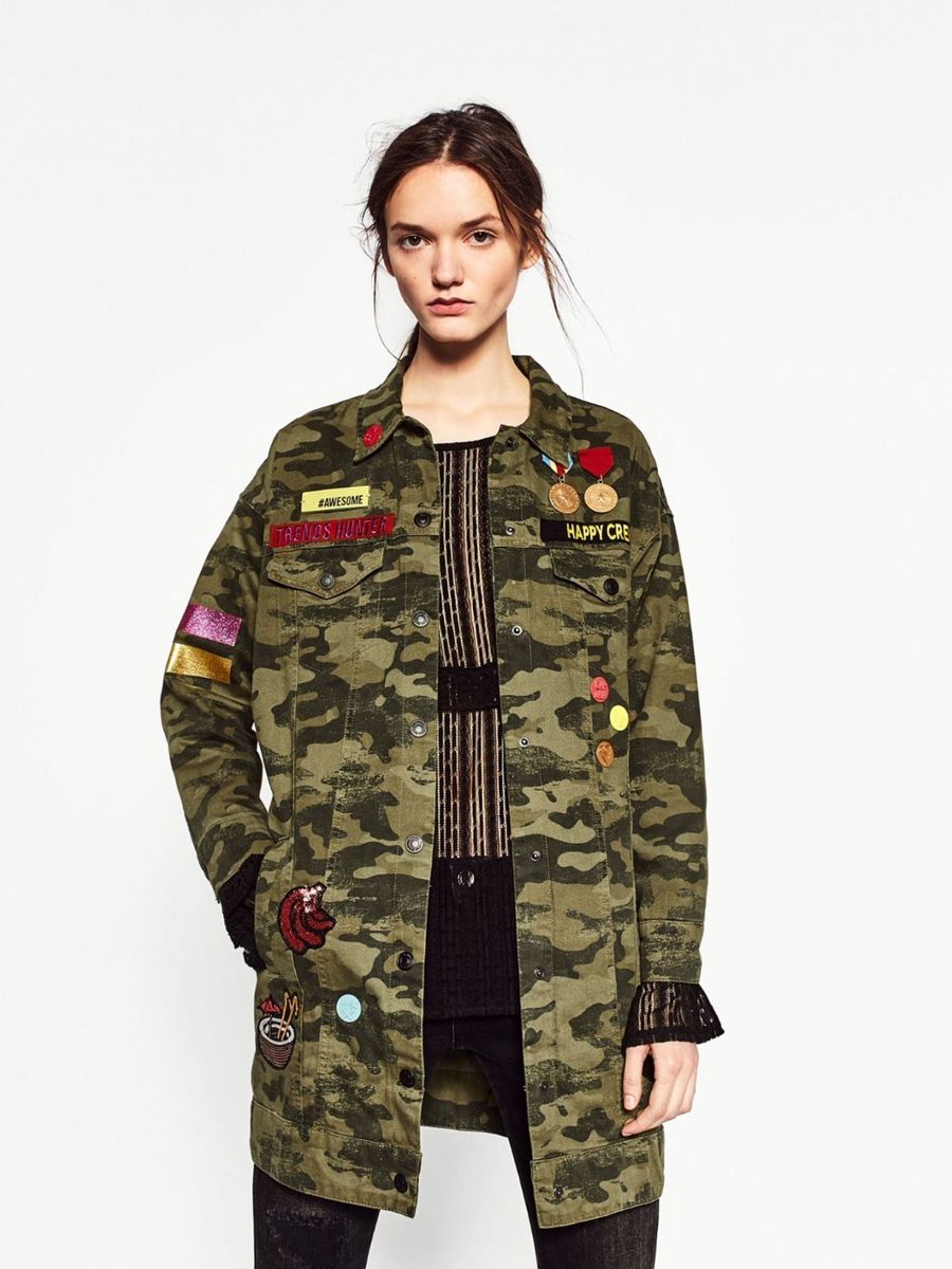 jaqueta militar feminina zara