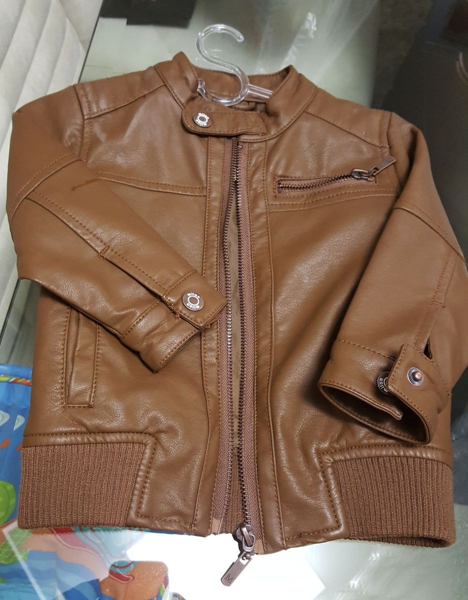 jaqueta de couro infantil milon
