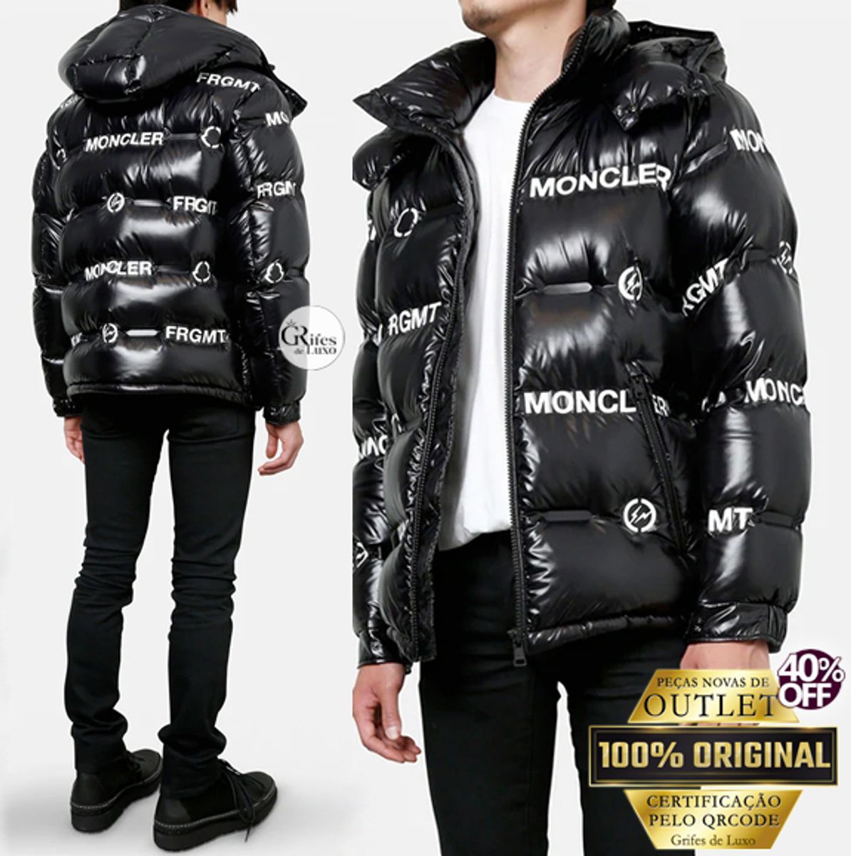 Jaqueta Moncler Fragment Mayconne Nova De Outlet Certificada Pela Etiqueta Qr Code Moncler