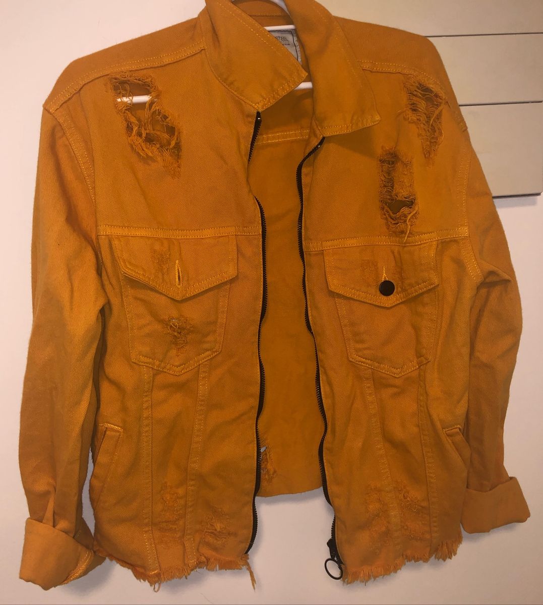 jaqueta jeans mostarda