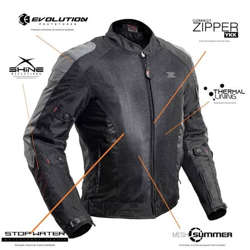 Jaqueta Moto Texx Saga Four Season V2 Completa Impermeável Texx