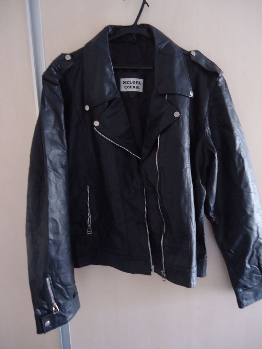 jaqueta de couro masculina para motociclista