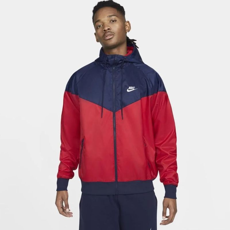 Nike windbreaker red blue and sale white