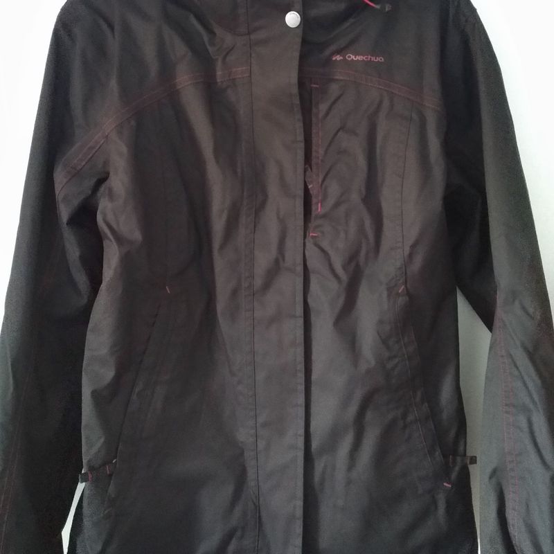 Veste trekking rainwarm 100 outlet 3en1 femme noir quechua