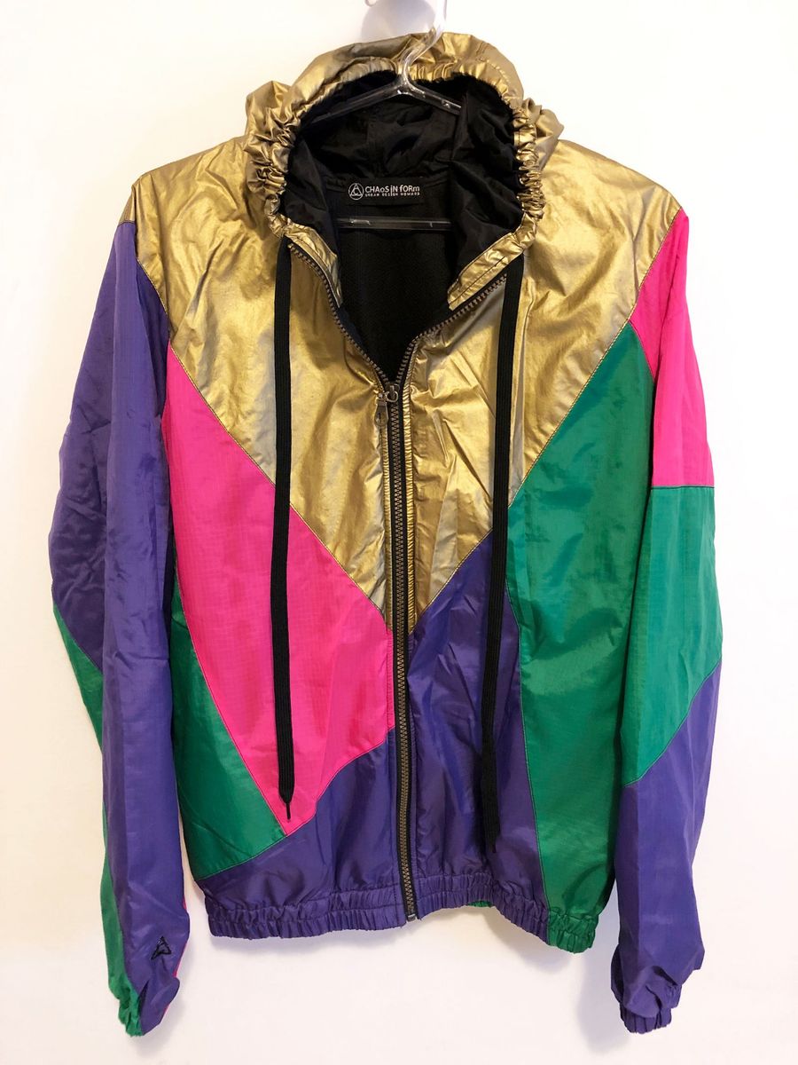 Jaqueta Nylon Corta Vento Colorida Hipster Vintage Casaco Feminino Chaos In Form Usado 32317270 enjoei
